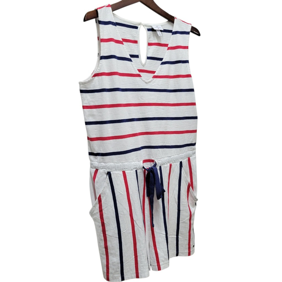 Vineyard Vines Sleeveless Romper Women's Red-White-Blue Stripe Medium - Picture 2 of 9